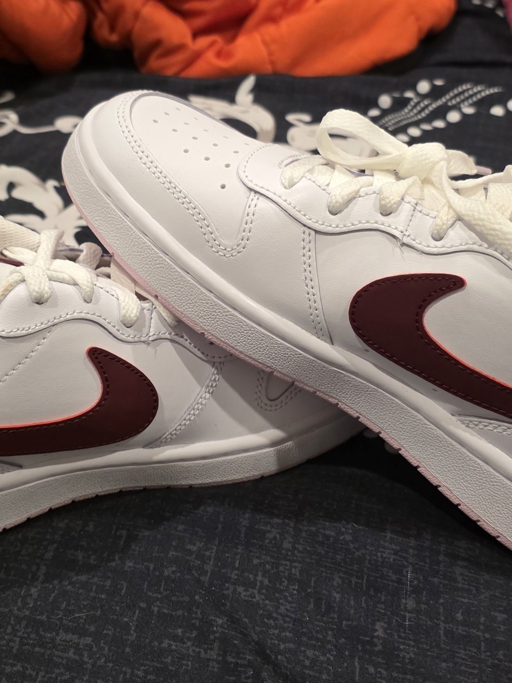 Nike Court Borough Low 2 White/Dark Beetroot" (style code: BQ5448-120),